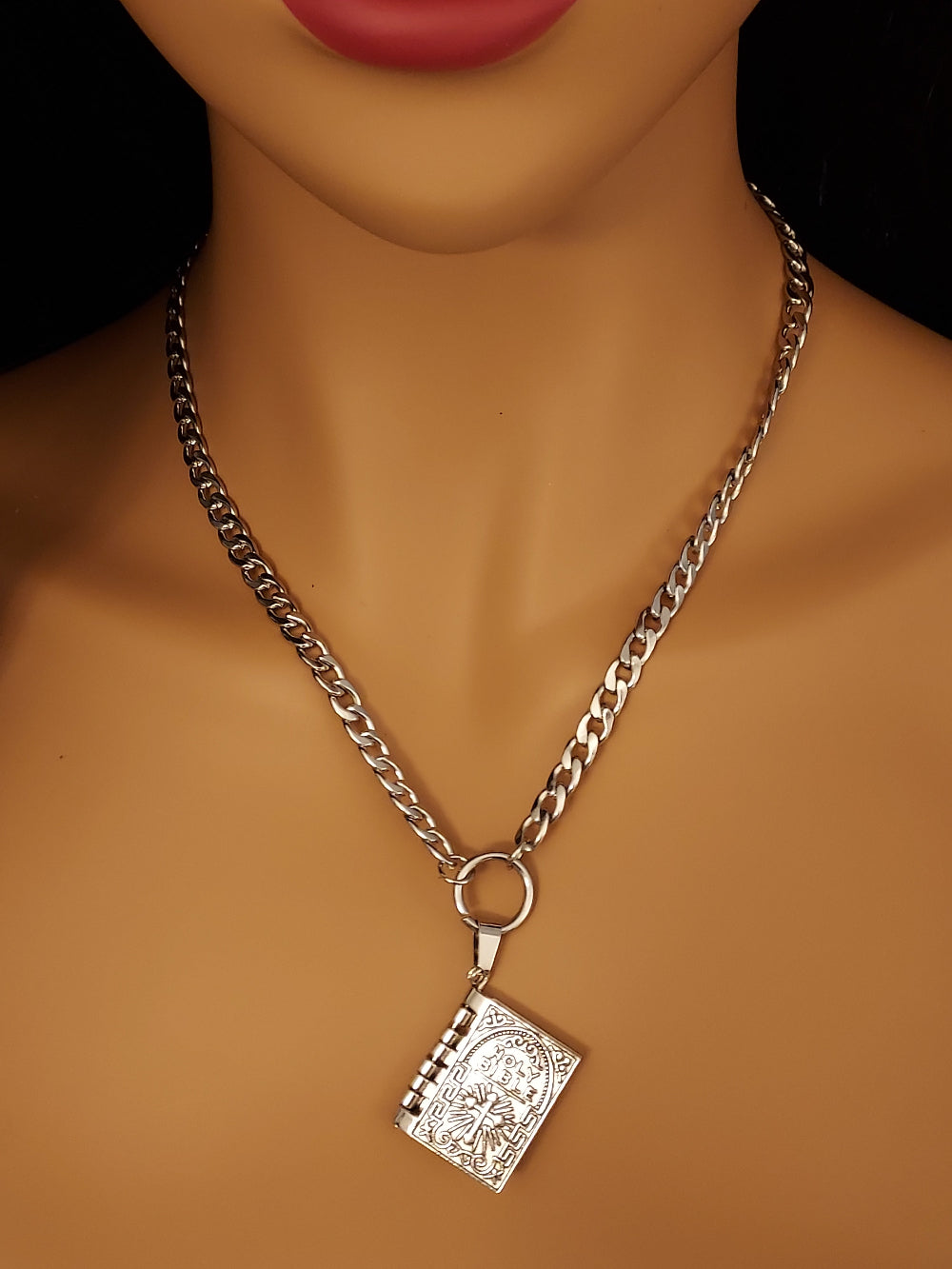 Stainless Steel Bible Pendant Neck Choker / Necklace
