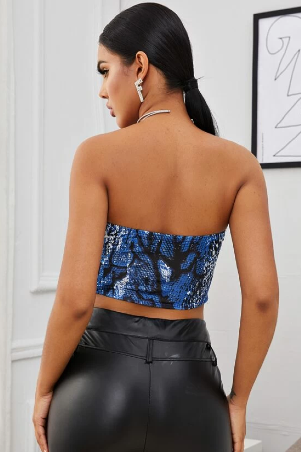 Snake Print Tube Top
