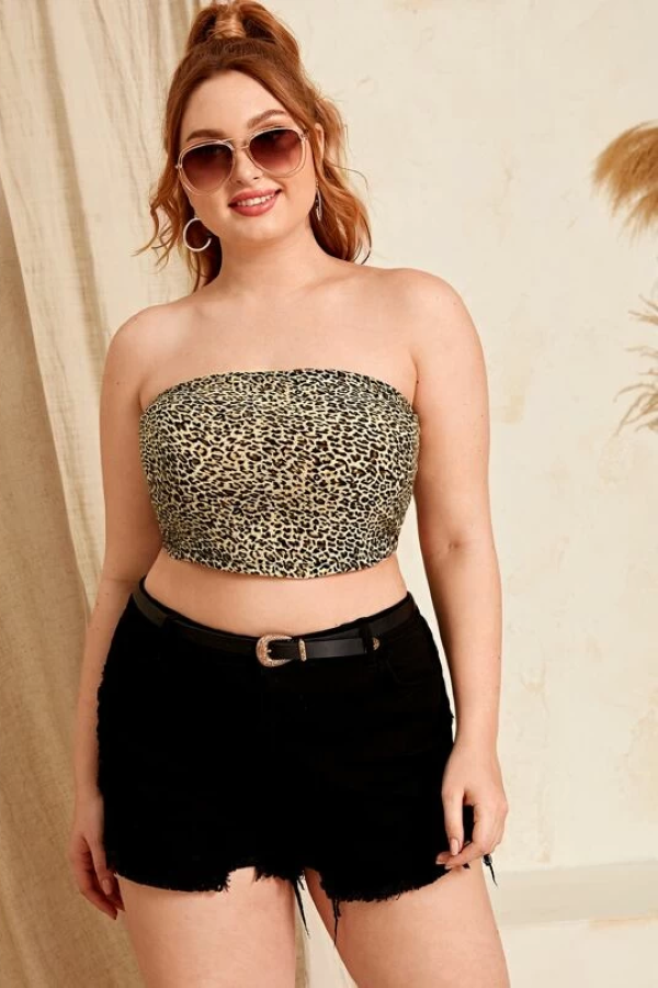 Plus Size Animal Print Tube