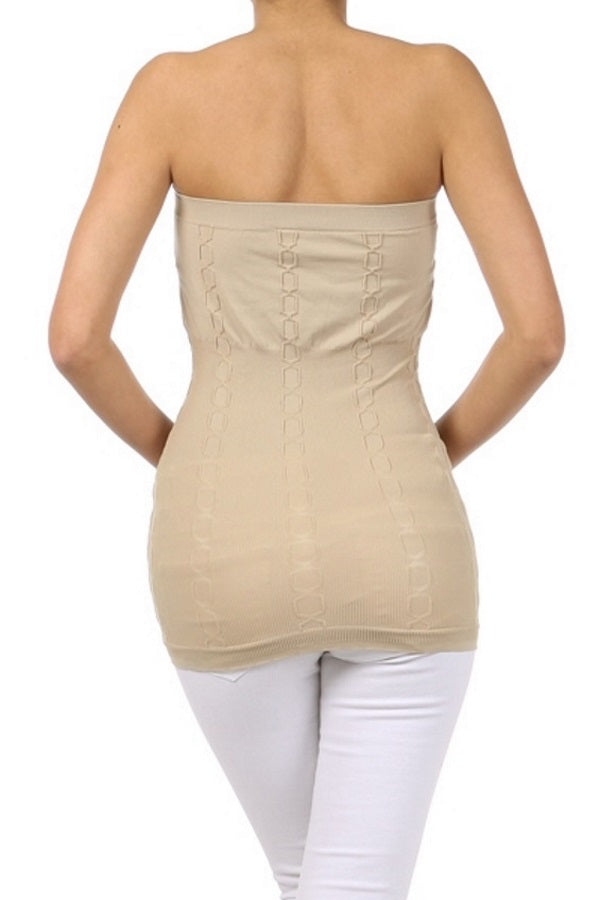 Khaki Embossed Tube Top