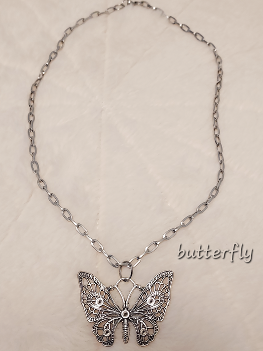 Stainless Steel Butterfly Necklace