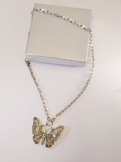 Stainless Steel Butterfly Necklace