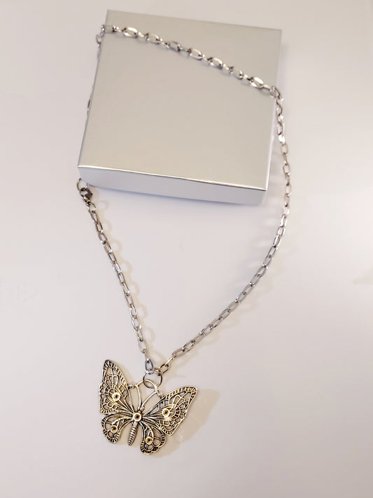 Stainless Steel Butterfly Necklace