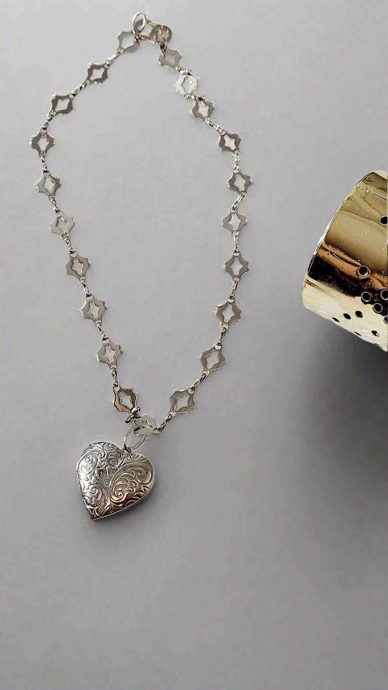 Stainless Steel Lips & Heart  Neck Choker