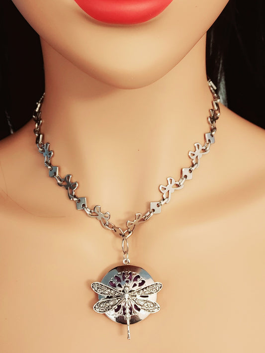 Dragonfly Stainless Steel Necklace