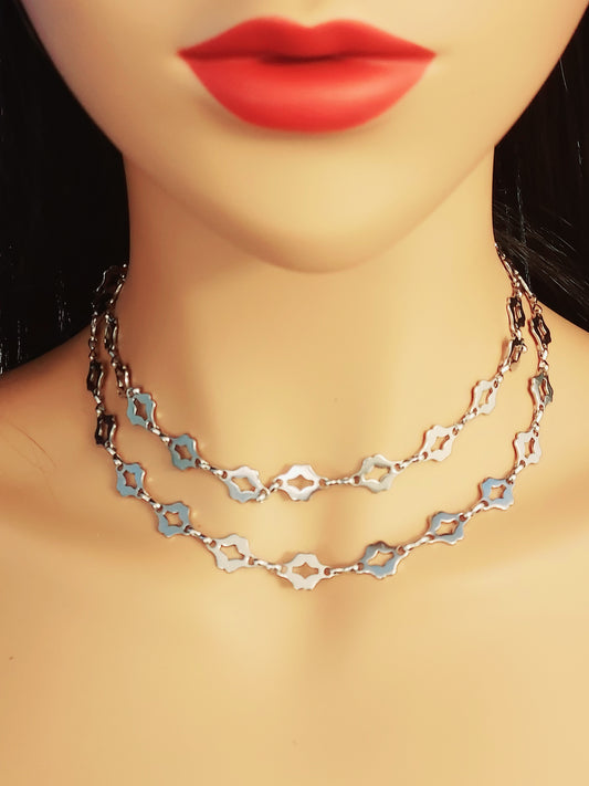 Stainless Steel Lips Design Neck Choker Necklace