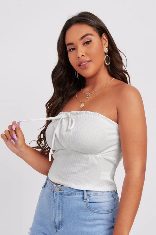 White Plus Size Tube Top