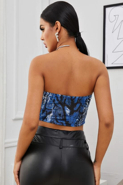 Snake Print Tube Top