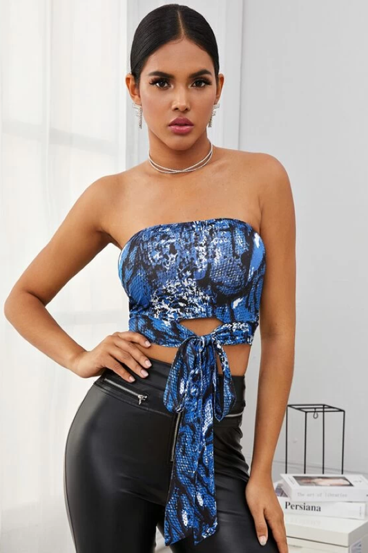 Snake Print Tube Top