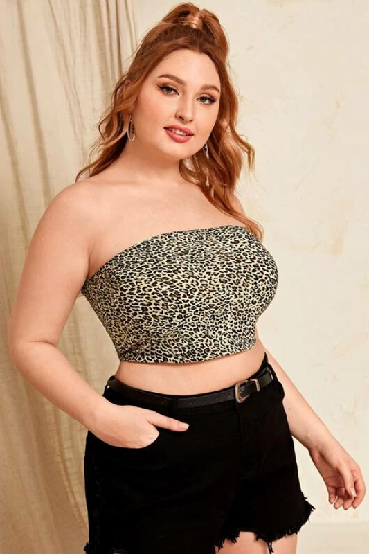 Plus Size Animal Print Tube