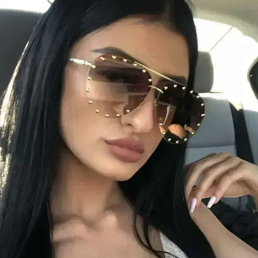 Studded Aviator Sunglasses