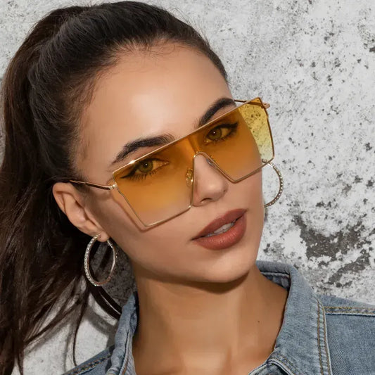 Large Yellow Square Sunglasses