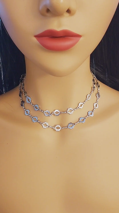 Stainless Steel Lips Design Neck Choker Necklace