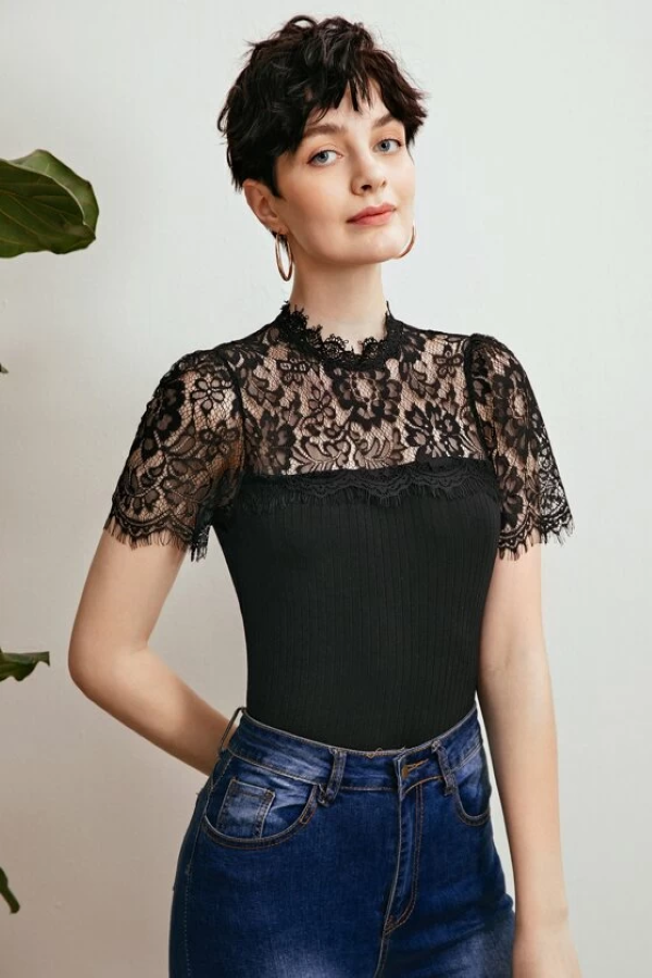 Pretty Black Lace Top